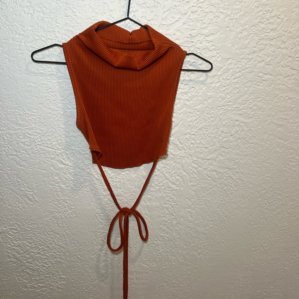 Cider rust Tie-Back crop Top